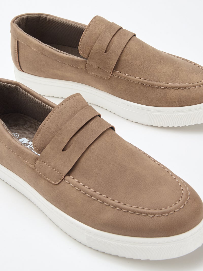 Mocassins en suédine Marron - Kiabi