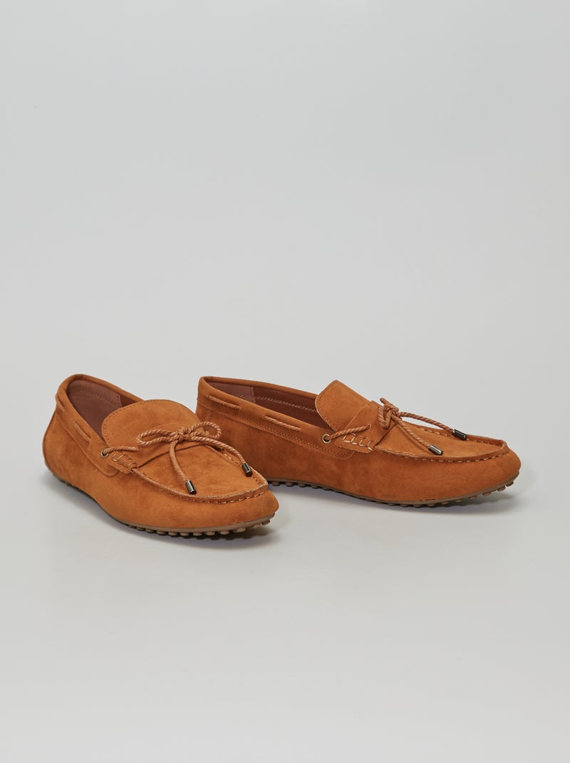 Mocassins en suédine marron - Kiabi