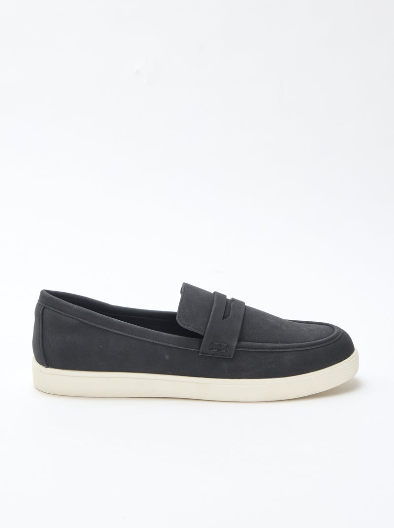 Mocassins en suédine Noir - Kiabi