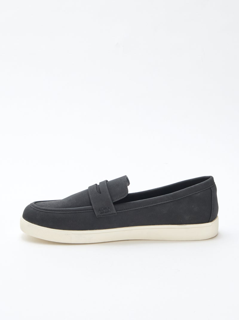 Mocassins en suédine Noir - Kiabi