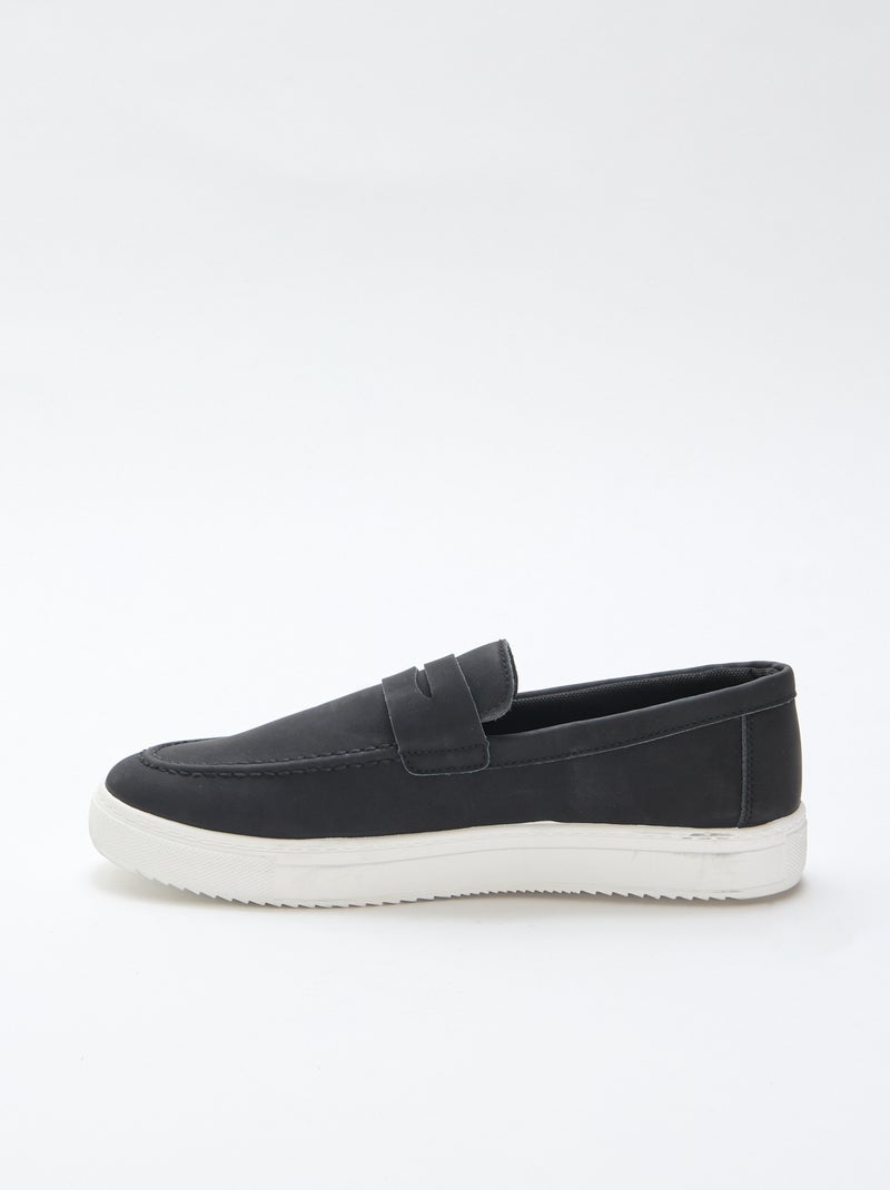 Mocassins en suédine Noir - Kiabi