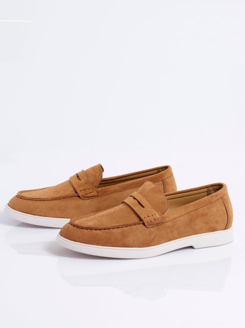 Mocassins en suédine, semelle contrastée - AFIBEL - Kiabi