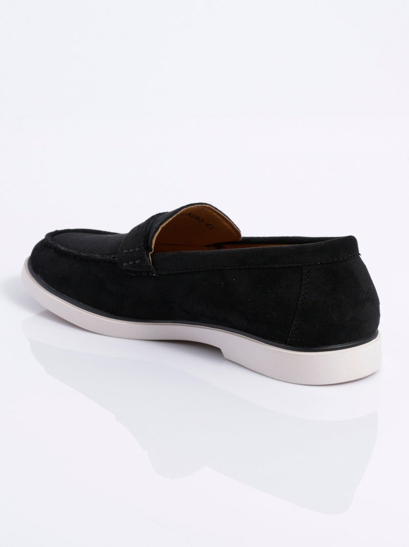 Mocassins en suédine, semelle contrastée - AFIBEL Noir - Kiabi