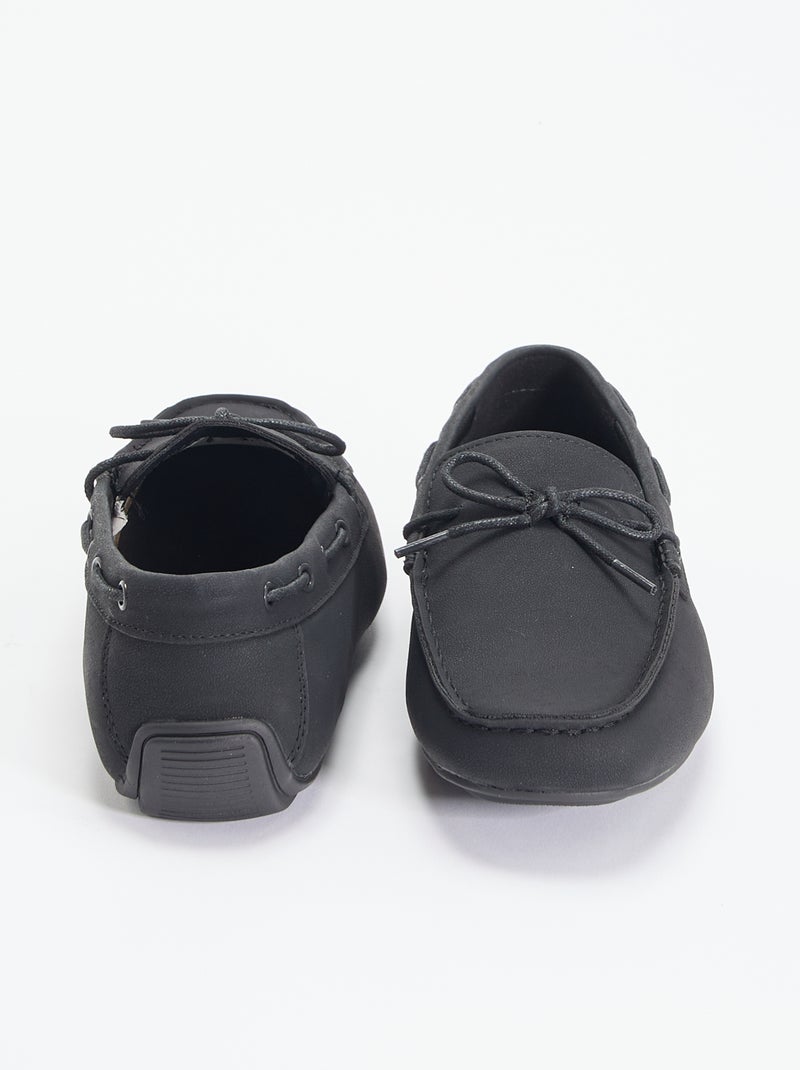 Mocassins en suédine unis Noir - Kiabi