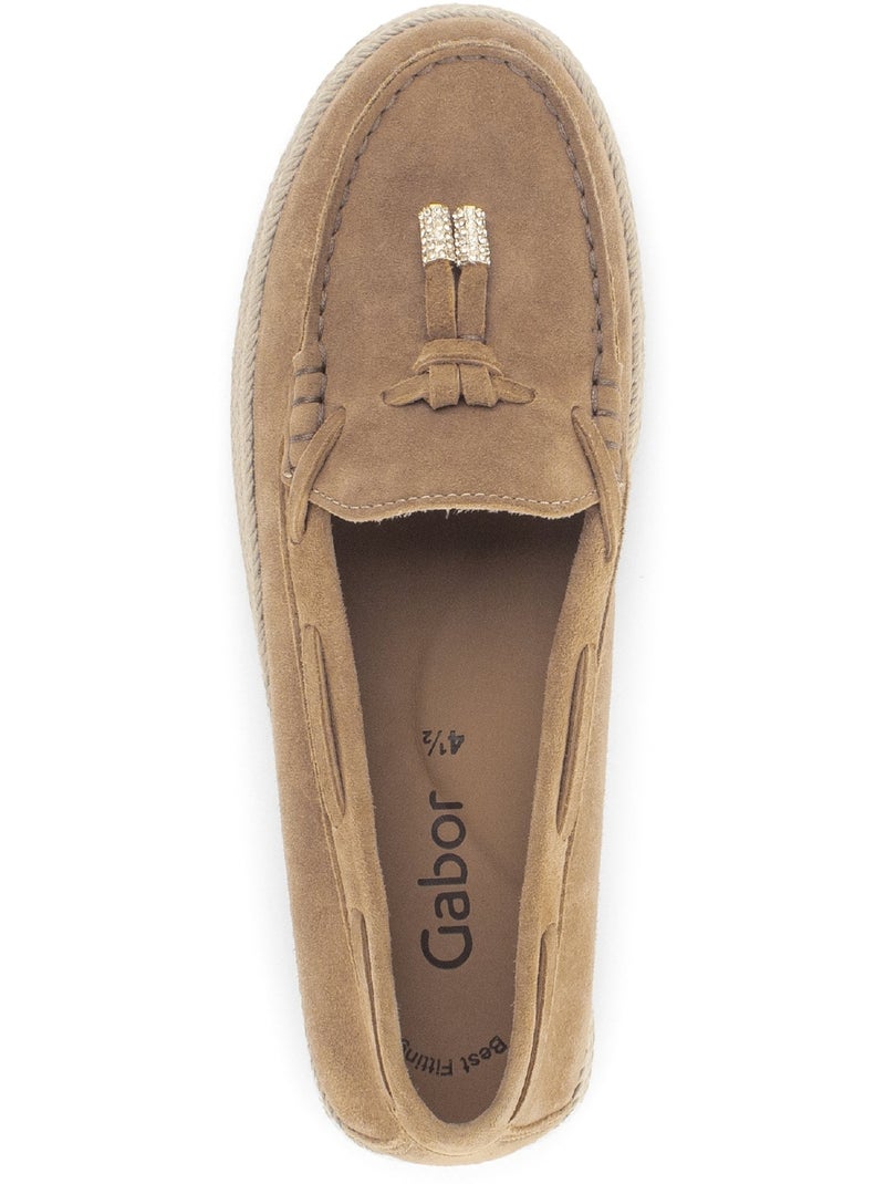 Mocassins  en velours Marron - Kiabi