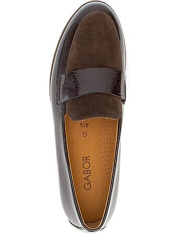Mocassins en vernis et daim