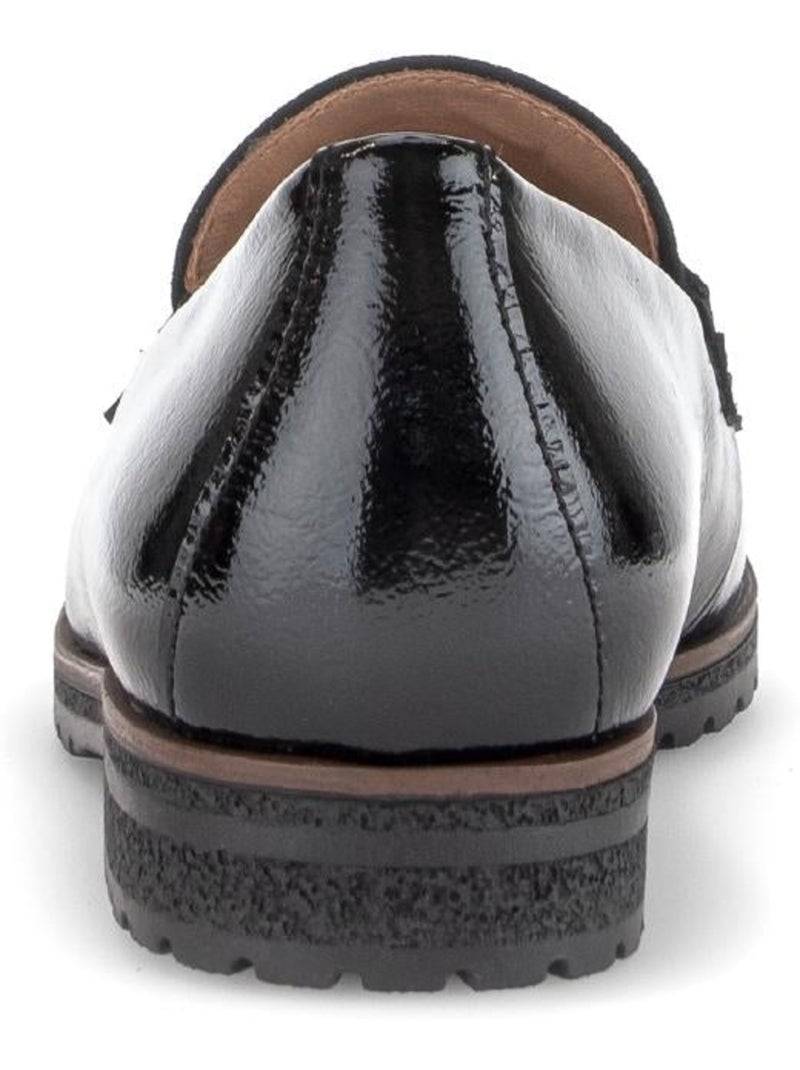Mocassins  en vernis et daim Noir Noir - Kiabi