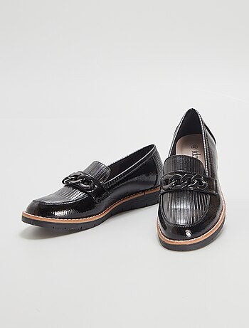 Mocassins Femme Giovanni En Cuir Noir, Modèles Kiltie, Confortables Et Habillés, Pointure 11 US/43 EU