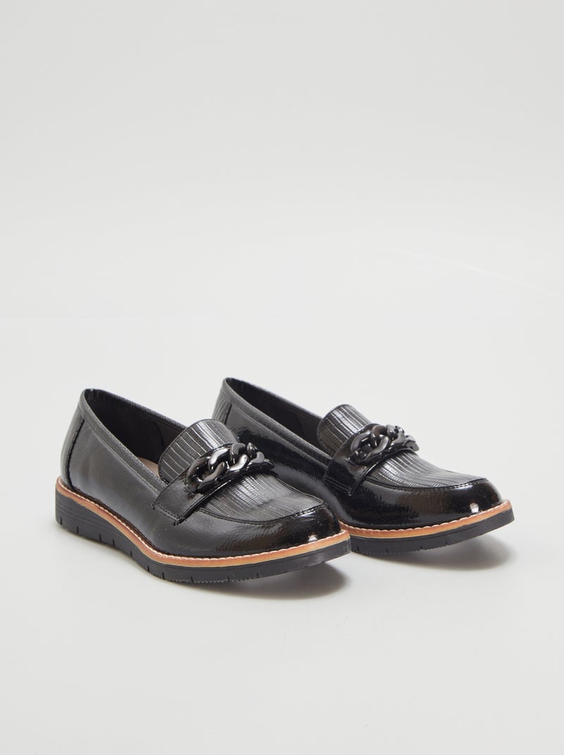 Mocassins en vernis Noir - Kiabi