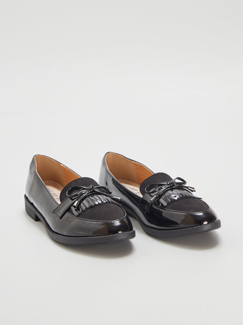 Mocassins en vernis noir - Kiabi