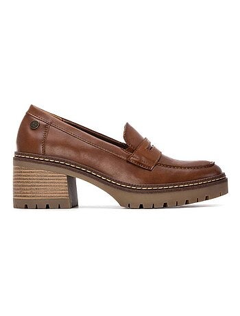 Mocassins femme à plateforme et talon