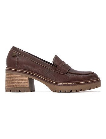 Mocassins femme à plateforme et talon