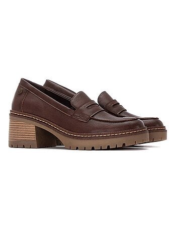 Mocassins femme à plateforme et talon