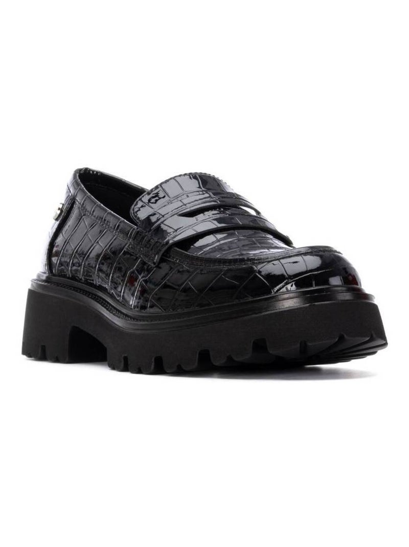 Mocassins femme en verni Noir - Kiabi