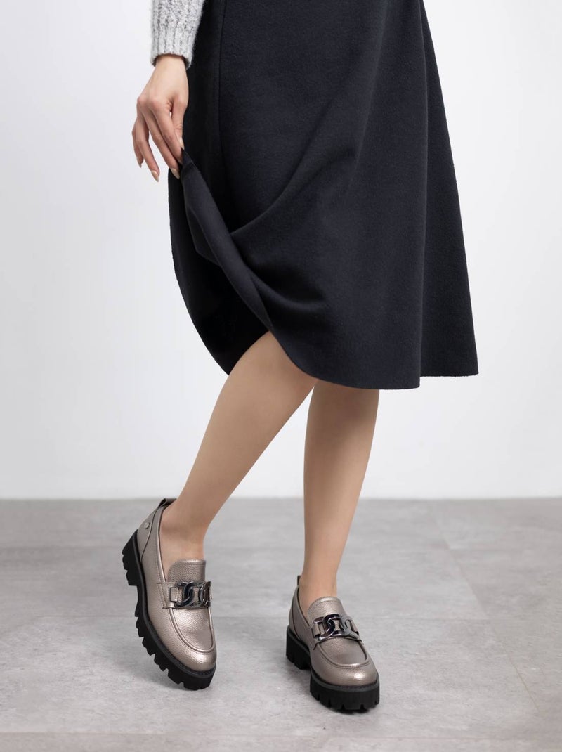 Mocassins femme métallisées Gris Gris - Kiabi
