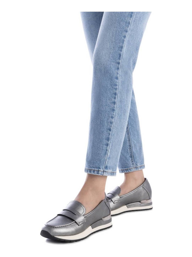 Mocassins femme métallisées Gris Gris - Kiabi