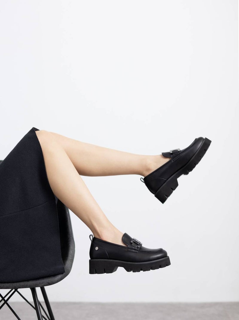 Mocassins femme métallisées Noir - Kiabi