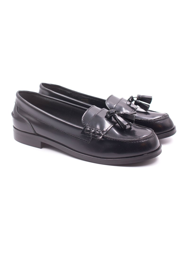 Mocassins Fille à Pompoms - Boni Clarence Noir - Kiabi