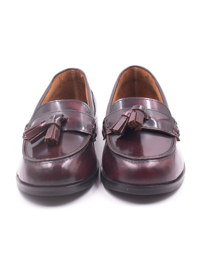 Mocassins Fille à Pompoms - Boni Clarence Rouge bordeaux - Kiabi