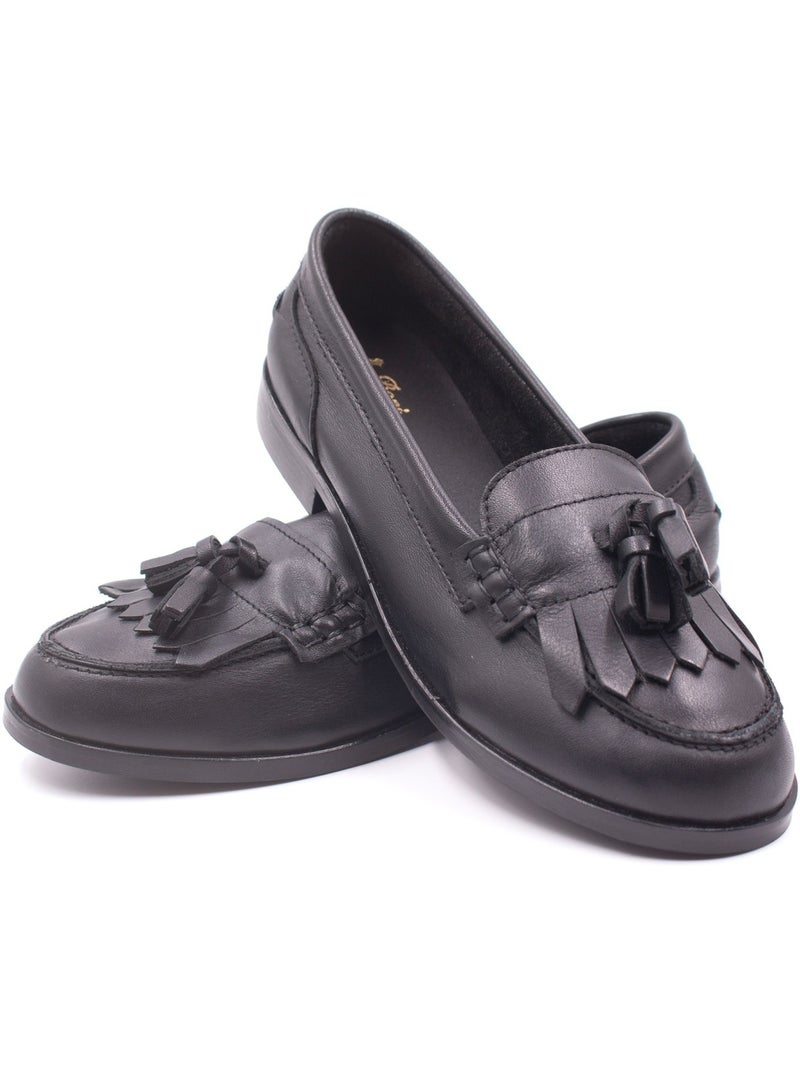Mocassins Fille à Pompoms - Boni Fairford Noir - Kiabi