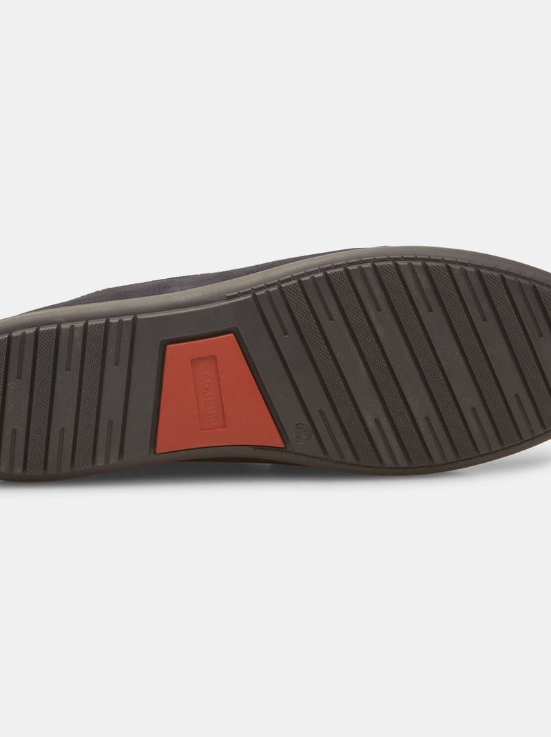 Mocassins Flexible en cuir velours avec barrette BATA Bleu - Kiabi