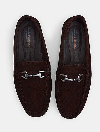 Mocassins Flexible en cuir velours avec barrette BATA