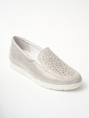 Mocassins grande largeur cuir brillant - Afibel
