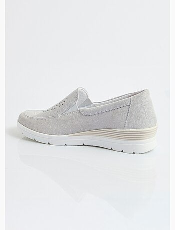 Mocassins grande largeur cuir brillant