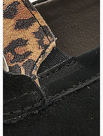 Mocassins grande largeur cuir chaîne à maillons - afibel