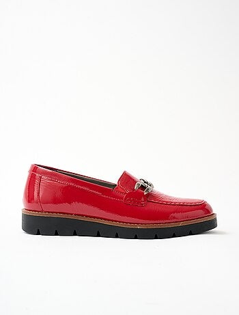 Mocassins grande largeur cuir chaîne à maillons - Afibel