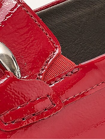 Mocassins grande largeur cuir chaîne à maillons - Afibel