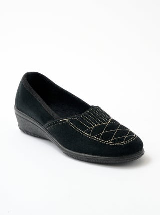 Mocassins grande largeur élastiqué cuir