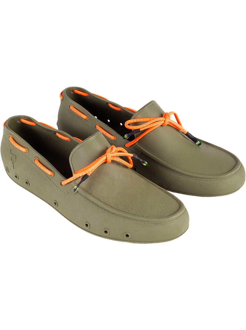 Mocassins Homme Kaki/Orange fluo - Kiabi