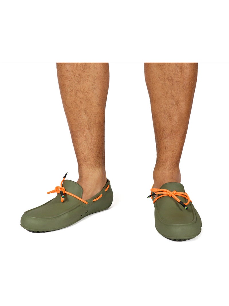 Mocassins Homme Kaki/Orange fluo - Kiabi