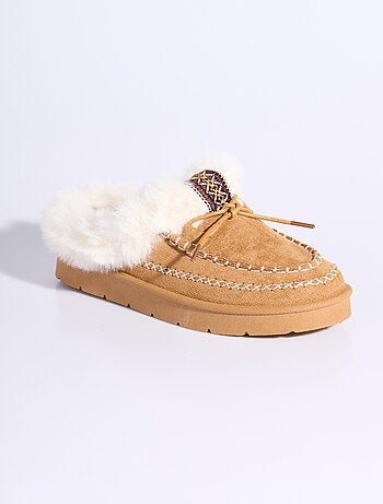 Mocassins indiens fourrure et galon - AFIBEL