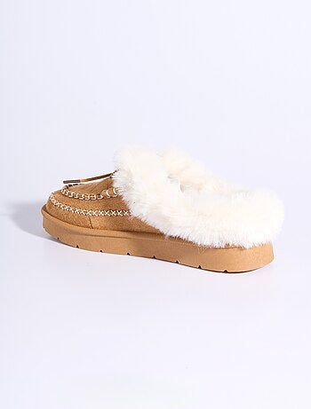 Mocassins indiens fourrure et galon