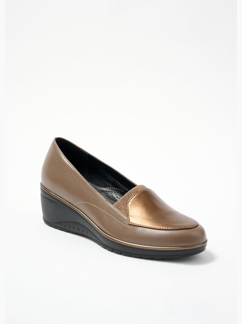 Mocassins largeur confort élastiqués compensés - Afibel - Kiabi