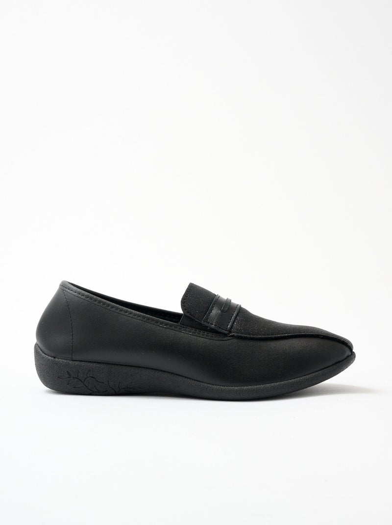 Mocassins largeur confort élastiques d'aisance - Afibel Noir - Kiabi