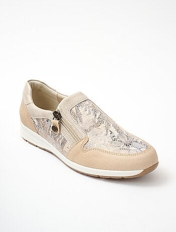 Mocassins largeur confort zippés cuir - Afibel
