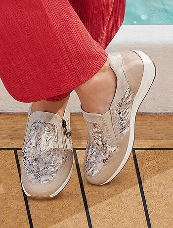 Mocassins largeur confort zippés cuir - Afibel