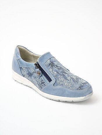Mocassins largeur confort zippés cuir - afibel