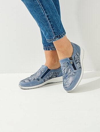 Mocassins largeur confort zippés cuir - afibel