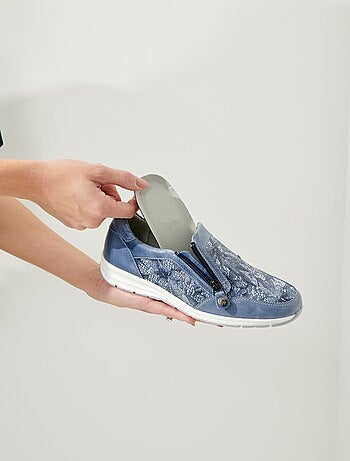 Mocassins largeur confort zippés cuir - afibel