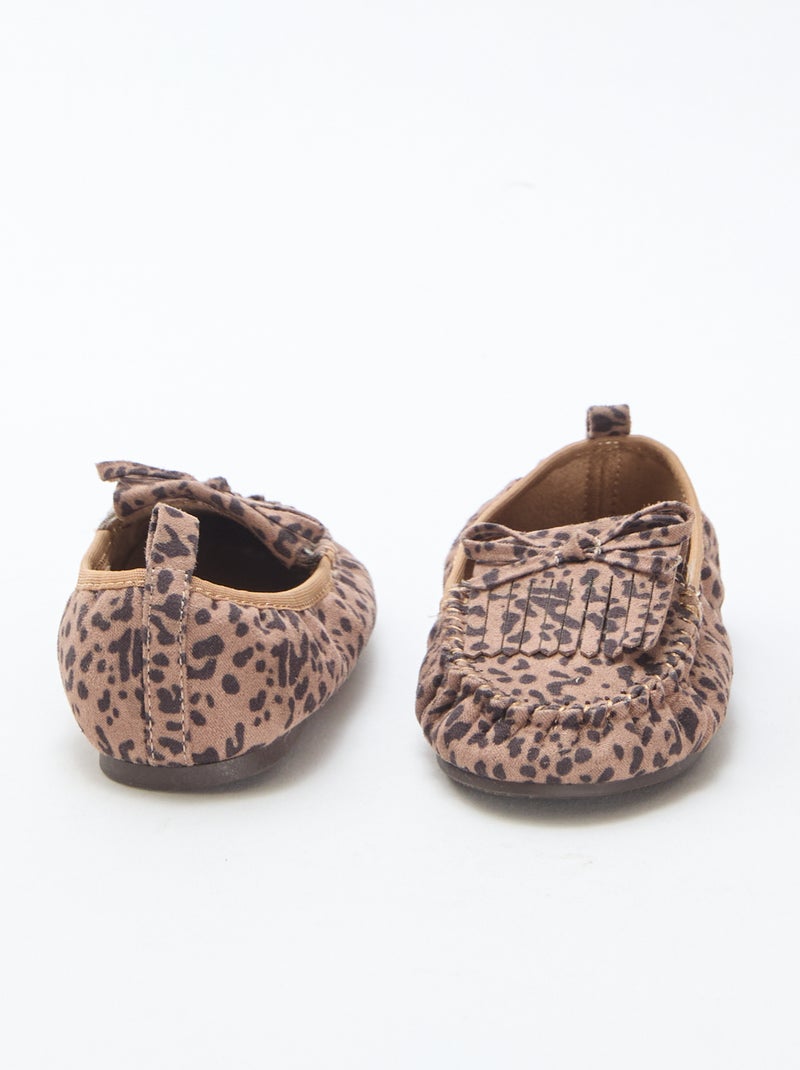 Mocassins léopard en suédine Léopard - Kiabi