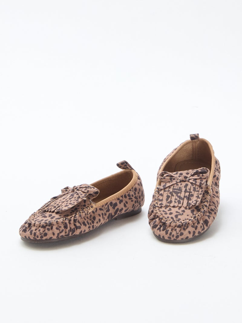 Mocassins léopard en suédine Léopard - Kiabi