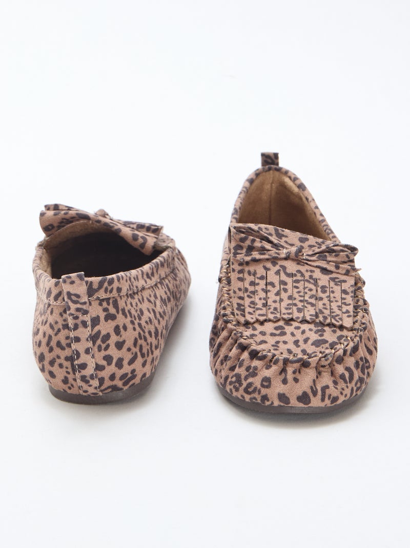 Mocassins léopard en suédine Léopard - Kiabi