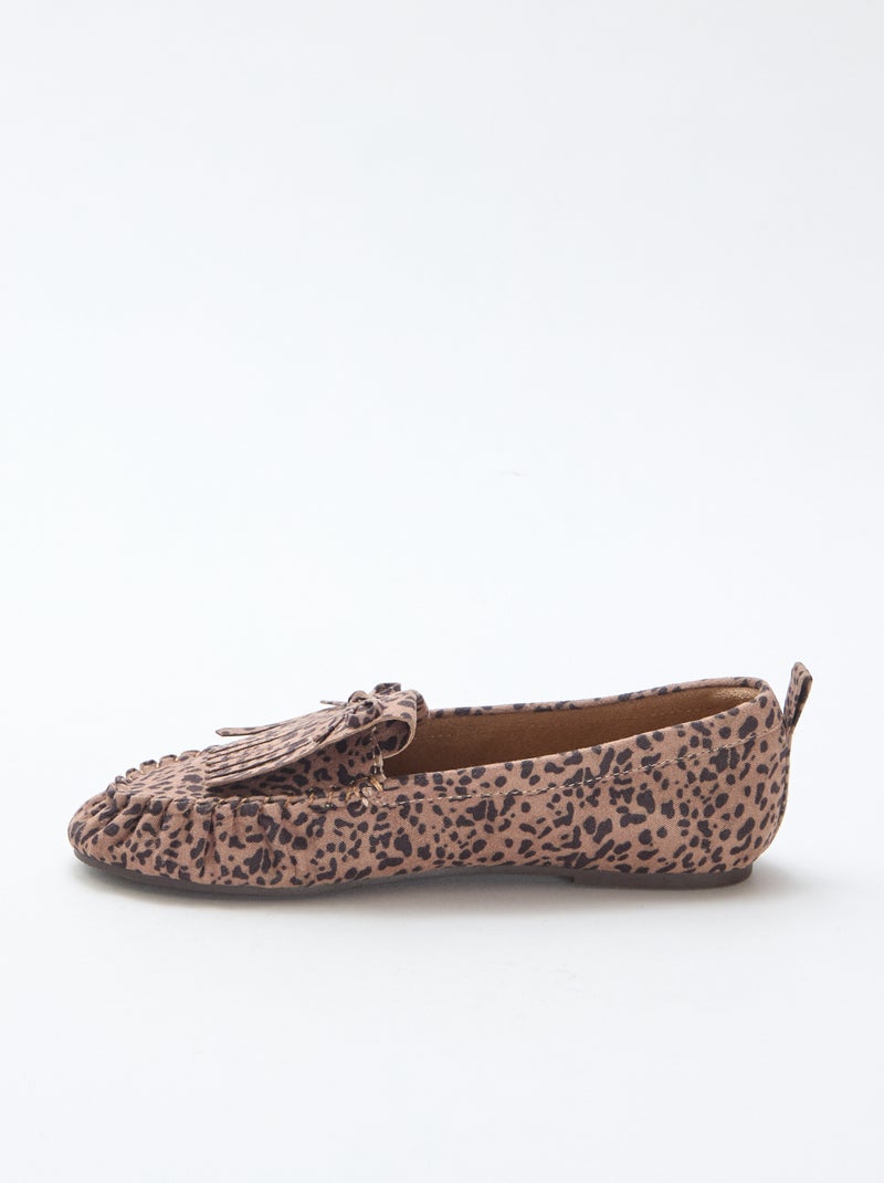 Mocassins léopard en suédine Léopard - Kiabi