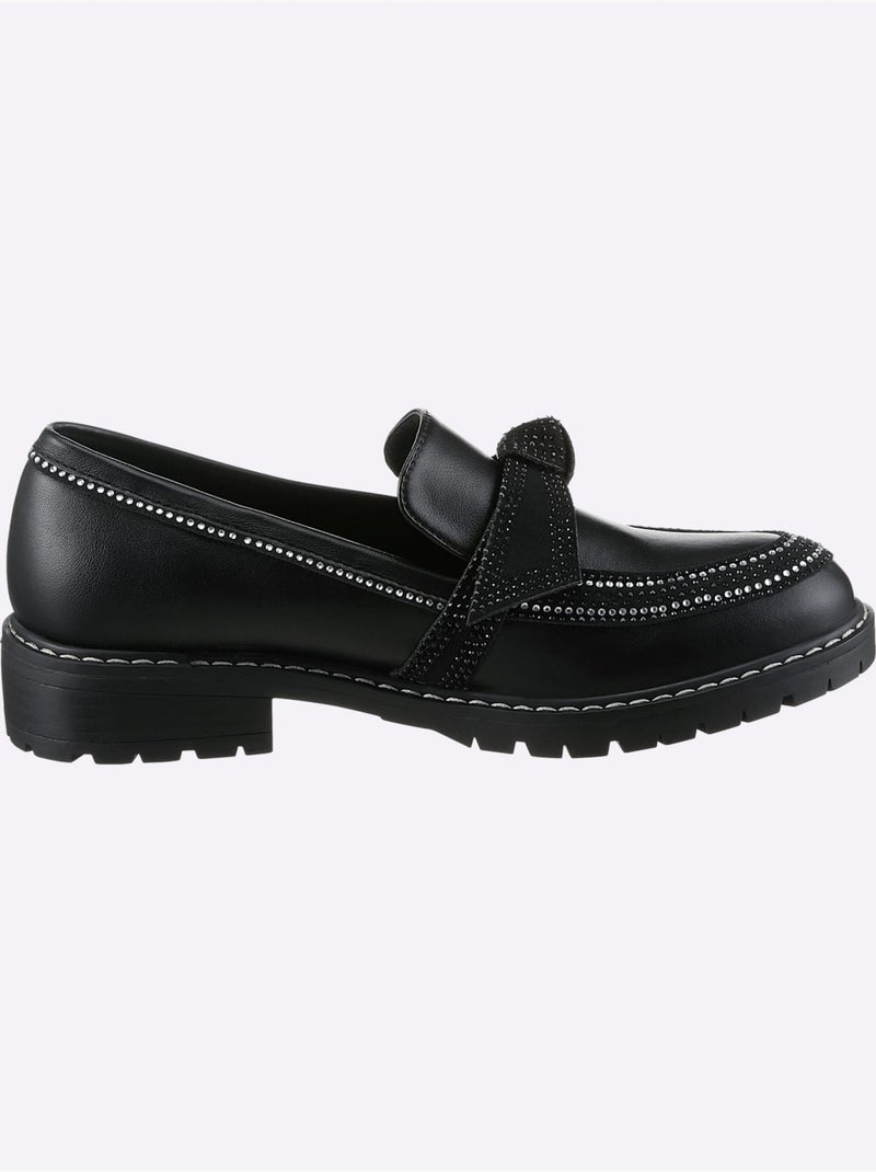 Mocassins Matière Synthétique - Taille Standard - Helline Noir - Kiabi