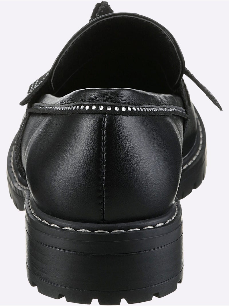 Mocassins Matière Synthétique - Taille Standard - Helline Noir - Kiabi