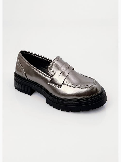 Mocassins métallisés semelle style chunky - afibel - Kiabi
